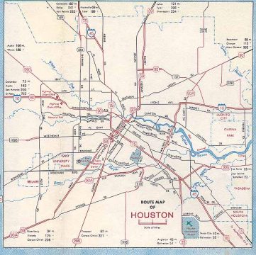1959 map of Houston, TX