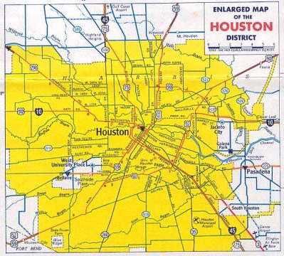1960 map of Houston, TX