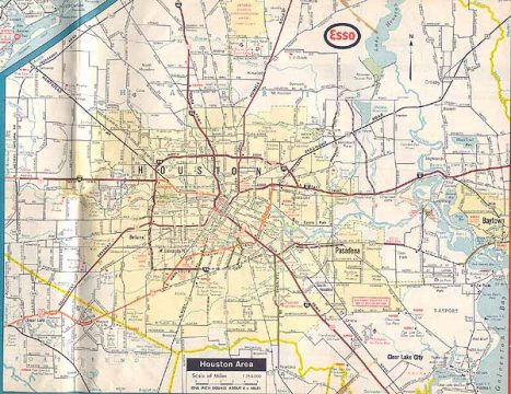 1965 map of Houston, TX