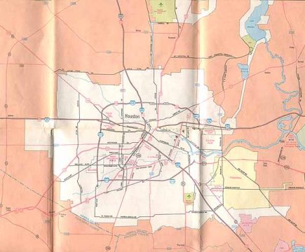 1969 map of Houston, TX