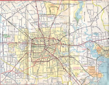 1970 map of Houston, TX