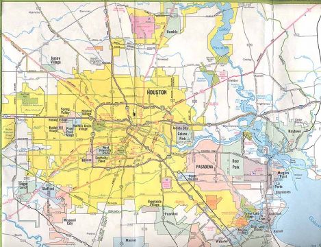 1985 map of Houston, TX