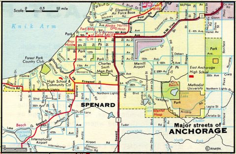 Anchorage - 1964 Alaska Official Highway Map