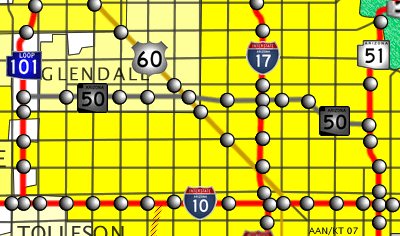 Map of the proposed alignment for Paradise Parkway