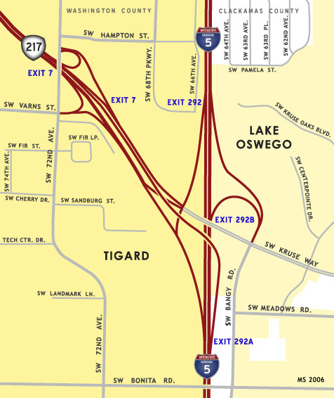 OR 217 / I-5 Interchange Map