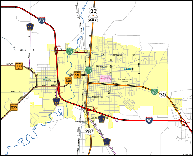 Laramie, Wyoming Map