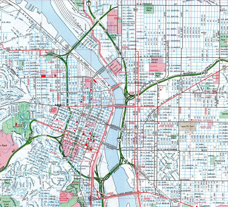1978 map of Portland, Oregon