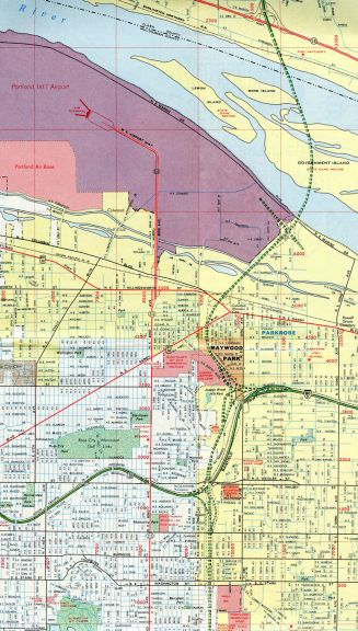 1978 Portland, Oregon map showing Interstate 205 construction
