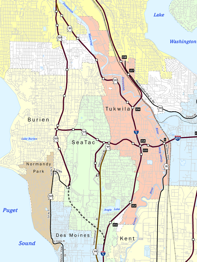 Washington State Route 509 Map