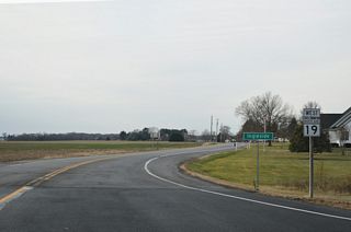 MD 19 (Roberts Station Road) enters the unincorporated community of Ingleside just west of MD 313 (Goldsboro Road).