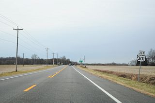 Advancing west across agricultural areas from Roberts, MD 19 (Roberts Station Road) next intersects U.S. 301.