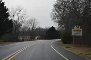 The Maryland welcome sign follows the first shield on Sandtown Road between the state border and Bright Road.