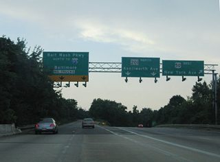 MD 201 partitions with ramps to Baltimore-Washington Parkway and Kenilworth Avenue north to Edmonston. U.S. 50 west continues west along a freeway to South Dakota Avenue and New York Avenue NE west to 7th Street NW in Washington. U.S. 1 Alternate joins U.S. 50 from Bladensburg Road westward. MD 201 travels 9.38 miles overall between the D.C. line and MD 212 at Beltsville.
