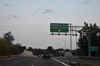 MD 201 continues a short distance to the half diamond interchange with Eastern Avenue at the District of Columbia line.