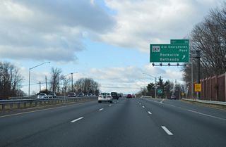 MD 187 (Old Georgetown Road) meets Interstate 270, 1.1 miles to the north. Democracy Boulevard stems west from MD 187 in 0.7 miles to I-270 Spur by Westfield Montgomery Mall and Cabin John Stream Valley Park.