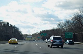 Clara Barton Parkway, a limited-access route along the Potomac River, is accessible in the eastbound direction via Exit 40 (Cabin John Parkway south) and in the westbound direction directly from Exit 41.