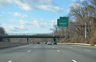 Persimmon Tree Road (former MD 191) crosses over Interstate 495 at the Carderock area, one half mile north of Exit 41. Clara Barton Parkway west merges with MacArthur Boulevard in 1.75 miles with MacArthur Boulevard heading back east to Carderock and Persimmon Tree Road. MD 191 was truncated from Persimmion Tree Road northward to MD 190 (River Road) in 1999.