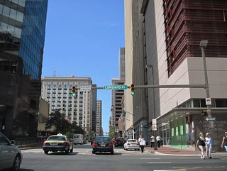 Lombard Street flows west from Charles Street to 1st Mariner Arena and the University of Maryland at Baltimore. Connections with Martin Luther King, Jr. Boulevard lead motorists south to Interstate 395 and north to Bolton Hill.