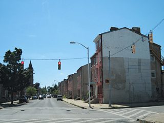 Schroeder Street intersects Fayette Street at the Poppleton community a few blocks west of Fremont Avenue.