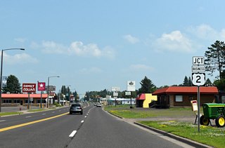 The only branch route for U.S. 2 in Michigan, U.S. 2 Business follows Douglas Boulevard south into the Ironwood street grid and downtown.