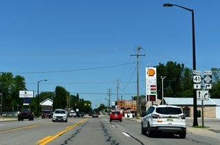 Traveling northeast along the shores of Green Bay, M-35 provides an eight mile shorter alternative between Menominee and Escanaba versus U.S. 41.