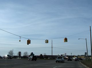 Mackinac Trail (County Road H63) ties into Business Spur I-75 as the former alignment of U.S. 2 leading south to Rudyard.