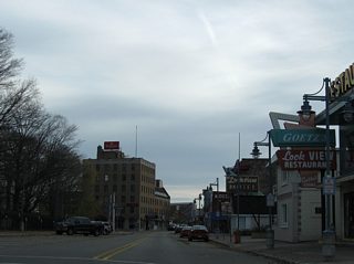 Entering the Sault Ste. Marie business district along West Portage Avenue after Ferris Street.