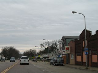 Reassurance marker posted east of 4th Street in the Browns Valley business district.