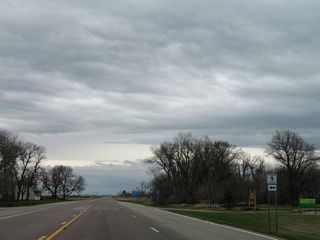 Main Street leads CR 9 north away from MN 28 through the heart of Alberta.