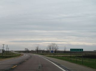 MN 7 runs southeast along Big Stone Lake to reach Ortonsville in 26 miles.