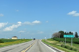 Olmsted County Road 3 extends north two miles from Highway 30 to the community of Rock Dell.