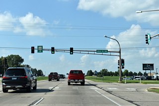 20th Street NE extends east from U.S. 63 / Highway 30 in northern Stewartville to Pleasant Grove.