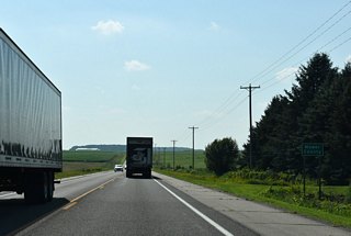 Crossing into Mower County along U.S. 63 north / Highway 16 west.