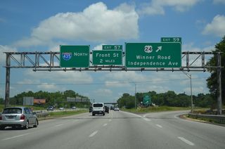 U.S. 24 follows Winner Road east to the Route 291 expressway in Independence. The route west along Independence Avenue to the Alphabet Loop (I-35/70) at Pendleton Heights in Kansas City was decommissioned in Fall 2018.