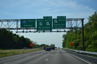 Route 9 stems northwest from U.S. 69 and Exit 11B to Parkville before turning northeast from Park University to Platte Woods.