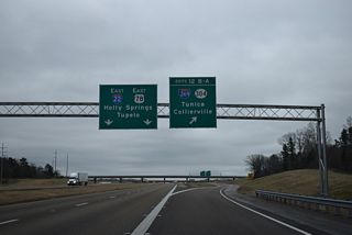 U.S. 78 extends southeast from Memphis, Tennessee along a limited access freeway leading directly onto Interstate 22 at Exit 12 for I-269/MS 304.