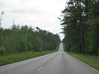 Heading east through Pascagoula River State Wildlife Management Area, Mississippi 26 rises 100 feet along bluffs to the settlement of Crossroads.