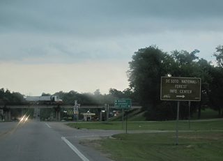 U.S. 49 bypasses Wiggins to the west along a controlled access arterial south to Saucier and Gulfport.