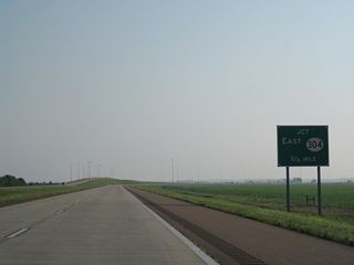 I-69 converges with MS 304 at a wye interchange north of the DeSoto County line.