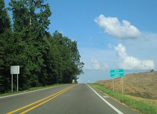 U.S. 84 east at the Jefferson Davis County line prior to construction four laning the highway east to Prentiss.