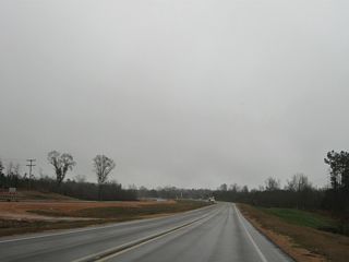 U.S. 84 east ahead of Lucas during construction widening the highway to four lanes.