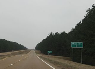 An unsigned route, MS 184 to the Franklin County seat of Meadville loops 2.59 miles north from U.S. 84 along Main Street.