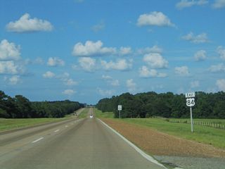 U.S. 84 east leading away from Brookhaven, Mississippi