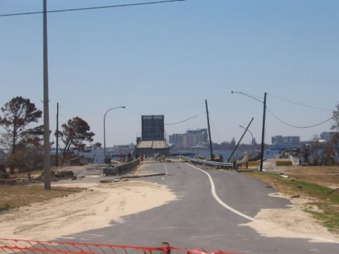 Biloxi-Ocean Springs Bridge after Hurricane Katrina