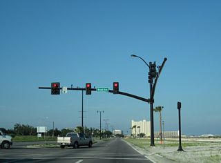 Broad Avenue runs north from U.S. 90 to the Naval Construction Battalion Center Gulfport military installation.