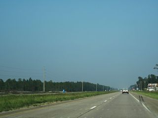 U.S. 90 east ahead of Cypress Street during early construction of the Hancock County Public Safety Complex.