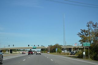 U.S. 90 straddles the Moss Point city limits northeast from MS 611 (Industrial Road).