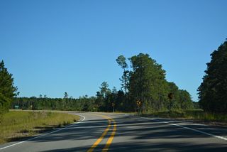 The old right of way for U.S. 90 northeast to MS 607.