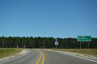 Split into sections, the eastern branch of MS 607 travels 8.81 miles northwest to Interstate 10 and Shuttle Parkway into John C. Stennis Space Center. The western branch of MS 607 extends 6.78 miles north from Shuttle Parkway and the space center from Santa Rosa to I-59/U.S. 11 at Nicholson.