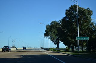 Commonly referred to as the Singing River, U.S. 90 crosses the West Pascagoula River east from the Gautier city line.